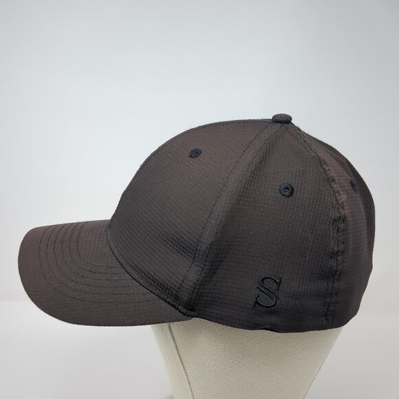 Smitty Fitted Baseball Cap Black Large Lightweight 6 Panel Blank Polyester - Picture 3 of 9